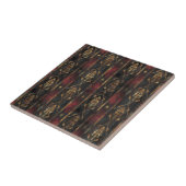 Perzisch Goud Damask Noir Patroon (3) Tegeltje (Zijkant)