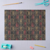 Perzisch Goud Damask Noir Patroon (3) Tissuepapier (Craft)