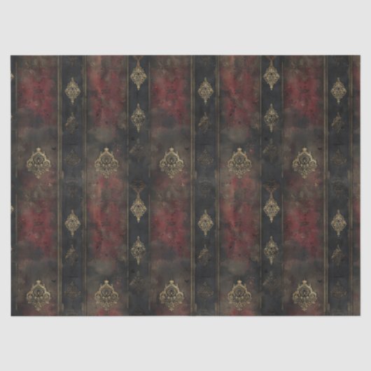 Perzisch Goud Damask Noir Patroon (4) Tissuepapier (Voorkant)
