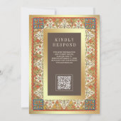  Perzisch Goud Lijst Bruin Moslim Bruiloft Kaart (Achterkant)