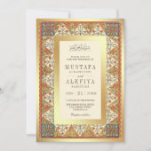 Perzisch Goud Lijst Crème Moslim Bruiloft Kaart (Voorkant)