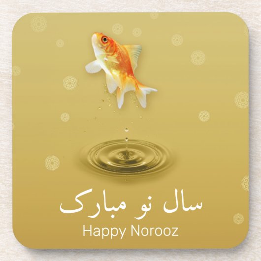 Perzisch Happy Nieuwjaar noordooz vis Bier Onderzetter (Voorkant)