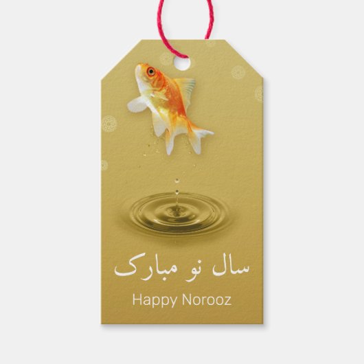 Perzisch Happy Nieuwjaar noordooz vis Cadeaulabel (Voorkant)