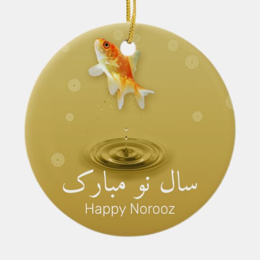 Perzisch Happy Nieuwjaar noordooz vis Keramisch Ornament (Voorkant)