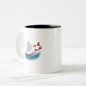 Perzisch kalligrafiegedicht uit hafez (1.2) tweekleurige koffiemok (Voorkant links)