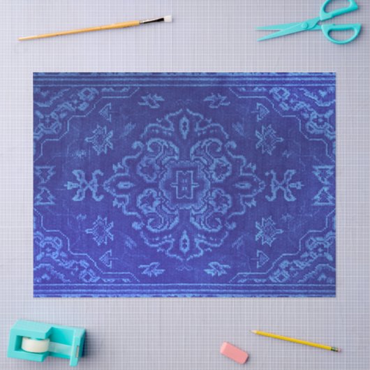 Perzisch karpetblik in blauw tissuepapier (Craft)