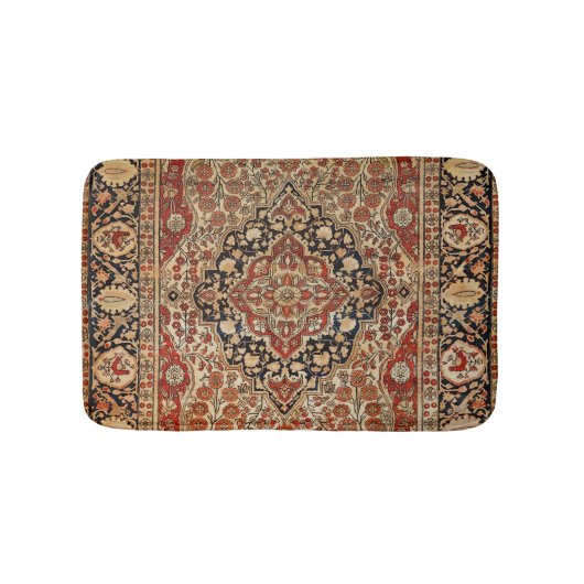 Perzisch Kashan Burnt Oranje Geel  Badmat (Voorkant)