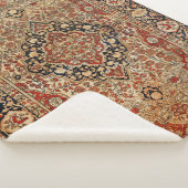 Perzisch Kashan Burnt Oranje Geel  Sherpa Deken (3/4)