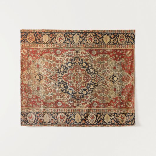 Perzisch Kashan Burnt Oranje Geel  Wandkleed (Voorkant (horizontaal))