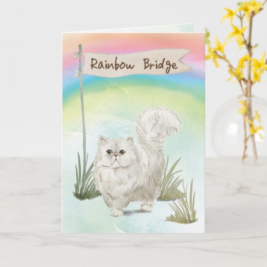 Perzisch kat Pet Sympathie voor regenboogbrug Kaart (Gele Bloem)