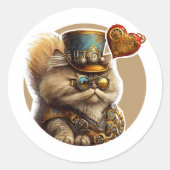 Perzisch kat ronde sticker (Voorkant)