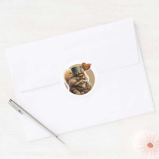 Perzisch kat ronde sticker (Envelop)