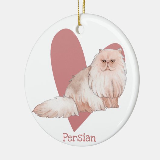 Perzisch Kat Waterverf  Roze hart Keramisch Ornament (Links)