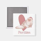 Perzisch Kat Waterverf  Roze hart Magneet (Voorkant / Achterkant)