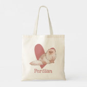 Perzisch Kat Waterverf  Roze hart Tote Bag (Achterkant)