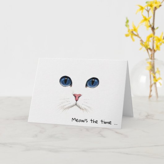 Perzisch katteras Birthday Kaart (Gele Bloem)