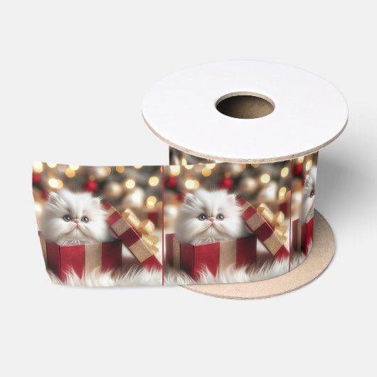 Perzisch Kerstkatje in een cadeaudoos Satijnen Lint (Spoel)