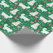 Perzisch kerstkerstpatroon groen cadeaupapier (Hoek)