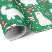 Perzisch kerstkerstpatroon groen cadeaupapier (Rol Hoek)