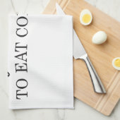 Perzisch keukenhanddoek voor het koken: Eet eerst  (Quarter Fold)