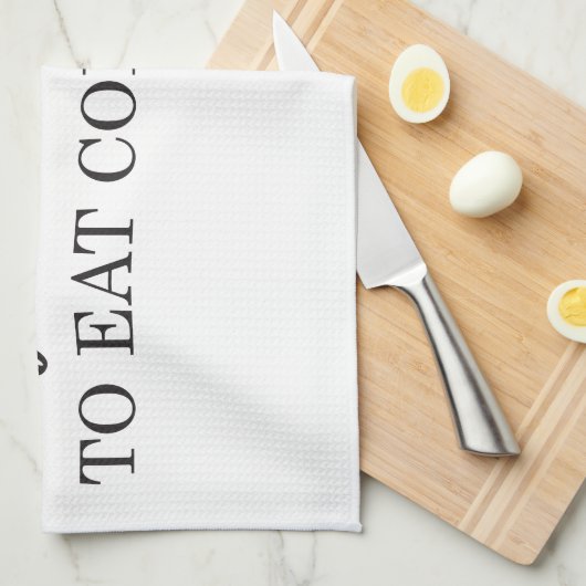 Perzisch keukenhanddoek voor het koken: Eet eerst (Quarter Fold)