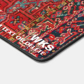 Perzisch Kilim tapijt aangepaste monogram tekst Bureaumat (Hoek)