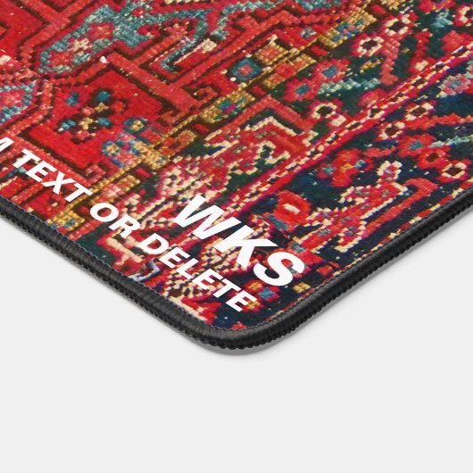 Perzisch Kilim tapijt aangepaste monogram tekst Bureaumat (Hoek)