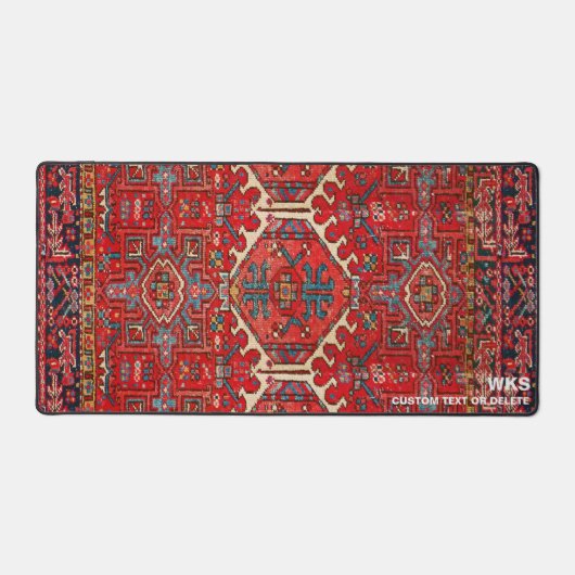 Perzisch Kilim tapijt aangepaste monogram tekst Bureaumat (Voorkant)