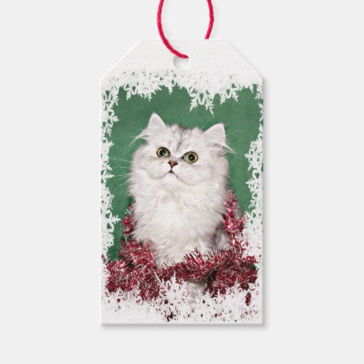 Perzisch kitten kerstmis cadeaulabel (Voorkant)