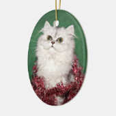 Perzisch kitten kerstmis keramisch ornament (Links)