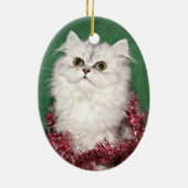 Perzisch kitten kerstmis keramisch ornament (Achterkant)