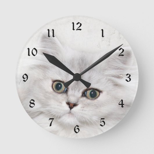 Perzisch kittengezicht ronde klok (Voorkant)