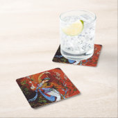 Perzisch meisje dat wijn van jug schildert kartonnen onderzetters (Insitu)