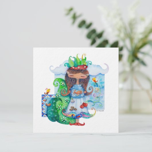 Perzisch meisje feestdagenkaart (Staand voorkant)