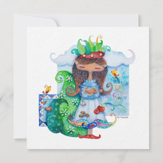 Perzisch meisje feestdagenkaart (Voorkant)