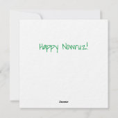 Perzisch meisje feestdagenkaart (Achterkant)