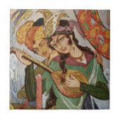 Perzisch Nymph met setar Tegeltje (Voorkant)