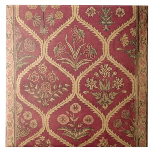 Perzisch of Turks tapijt, 16e/17e eeuw (wol) Tegeltje (Voorkant)