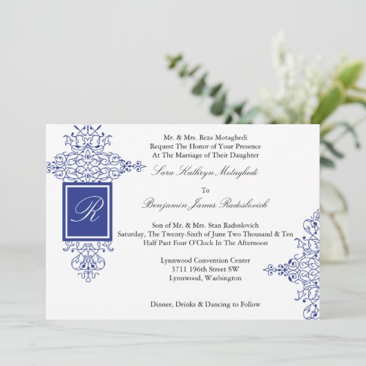 Perzisch onderzoek naar het formele monogram met s kaart (Staand voorkant)