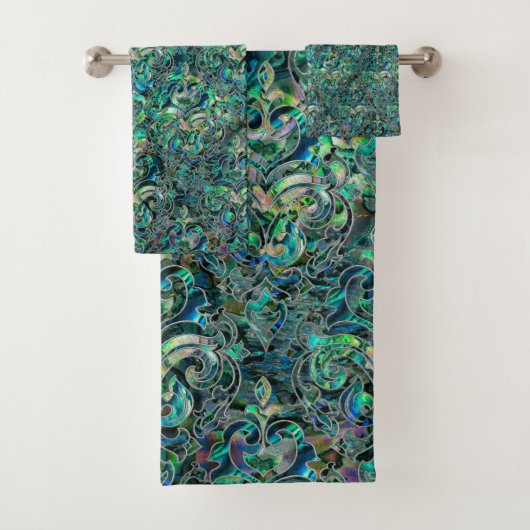 Perzisch oosterpatroon, alleen en zilver bad handdoek (Insitu)