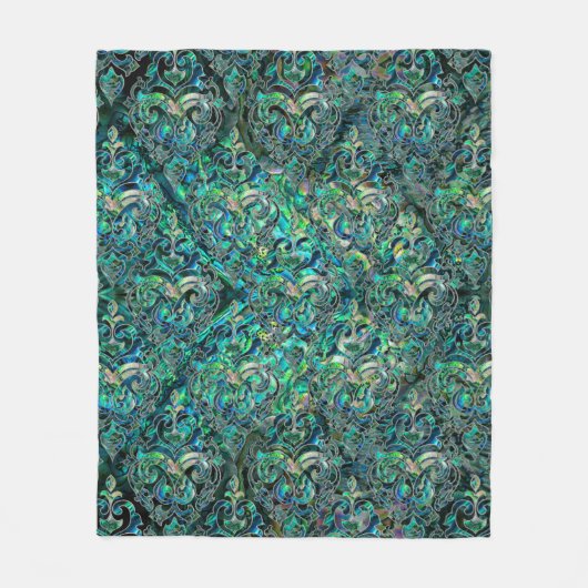 Perzisch oosterpatroon, alleen en zilver fleece deken (Voorkant)