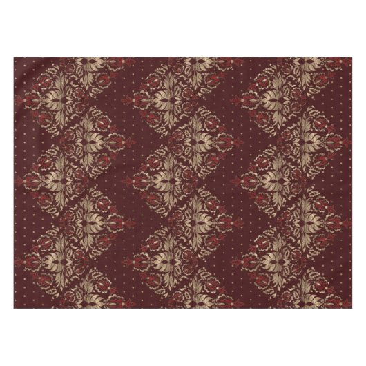 Perzisch Orientaal patroon diep rood en goud Tafelkleed (Voorkant (Horizontaal))