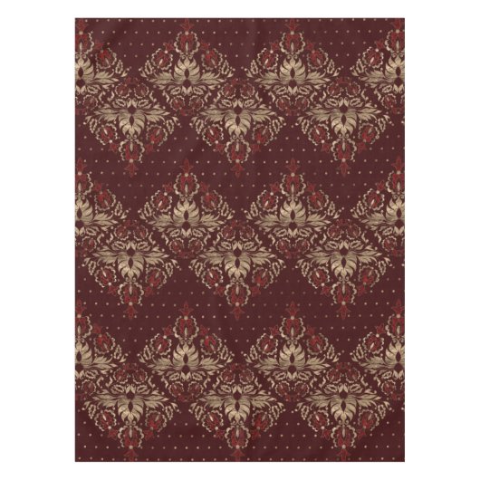 Perzisch Orientaal patroon diep rood en goud Tafelkleed (Voorkant)