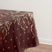Perzisch Orientaal patroon diep rood en goud Tafelkleed (Voorbeeld)