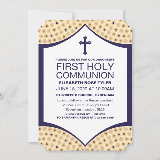 Perzisch Patroon, Eerste Heilige Communie Kaart (Voorkant)