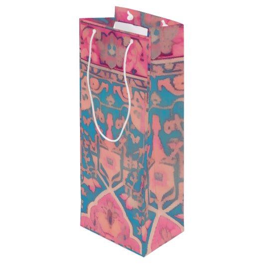 Perzisch patroon Gift Bag Wijn Cadeautas (Achterkant Gekanteld)