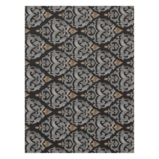 Perzisch patroon - Waterverf zwart en goud Tafelkleed (Voorkant)