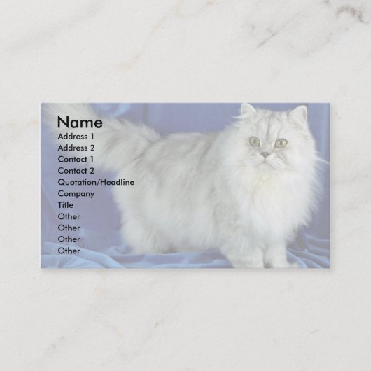 Perzisch, pewter visitekaartje (Voorkant)