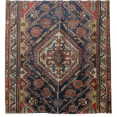 Perzisch Qashqai Aztec Royal Blue Red  Douchegordijn (Voorkant)