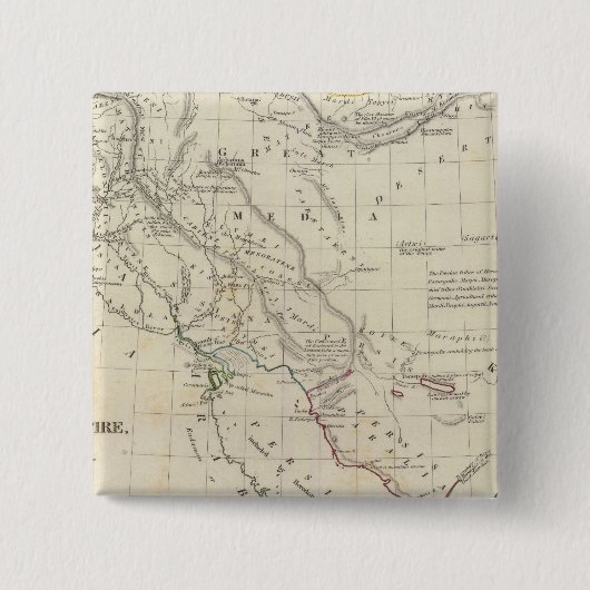 Perzisch Rijk, oostelijk Vierkante Button 5,1 Cm (Voorkant)